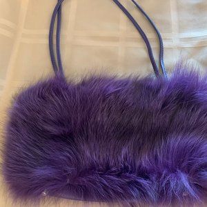 PURPLE FOX FUR PAOLA HANDBAG